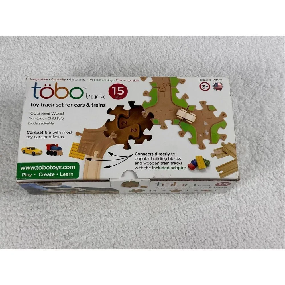 Tobo Track 15 Piece For Cars Trains Eco Friendly Toy New - Open Box